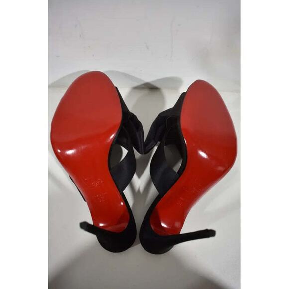 Christian Louboutin Matricia 100 Black Satin Bow Backless Sandal Heel Pump 36 - Picture 12 of 12